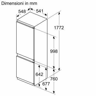 Neff ki5861se0 N30 Einbau-Kombikühlschrank H 177 cm