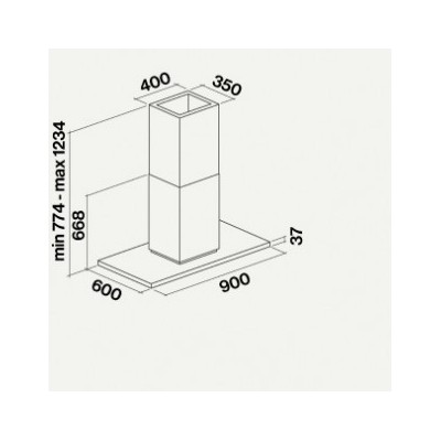 Falmec zenith nrs silence island hood 90 cm stainless steel + glass czei00.e0