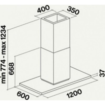 Falmec zenith nrs campana isla silencio 120 cm acero inoxidable + cristal czei00.e0p