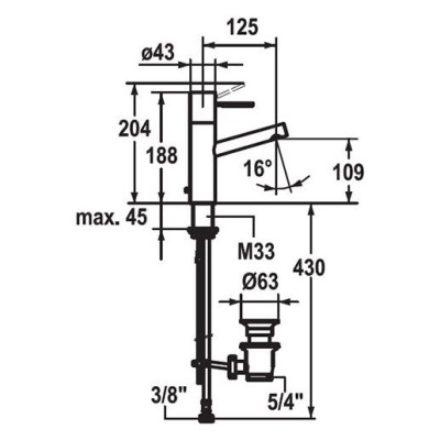 Kwc 12.151.042.000fl bathroom sink mixer tap with drain