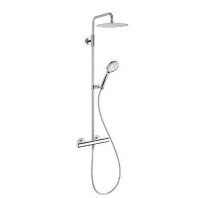 Kwc 26.006.313.000 complete chrome wall thermostatic shower system