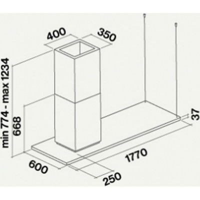 Falmec zenith nrs silence cappa isola 180 cm acciaio inox + vetro czei00.e0p