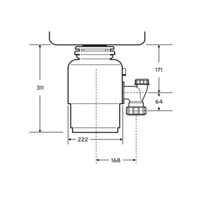 Insinkerator Evolution 150 Ecological Under Sink Waste Disposer + Cutlery Saver Cap