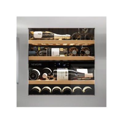Nevada nw41d-ss-h 60 cm built-in stainless steel wine cellar