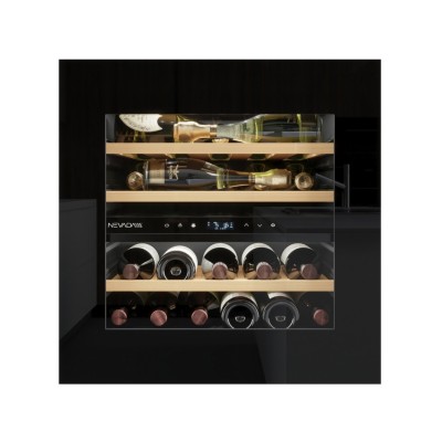 Nevada nw25d-bfg-pr60 built-in undermount wine cellar 60 cm black