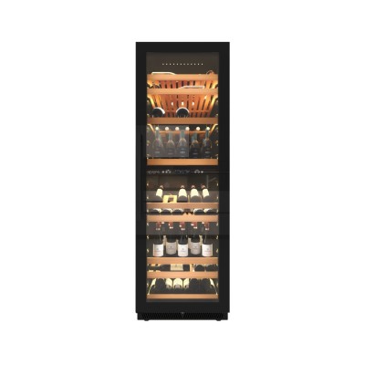 Nevada nnw180-150d-bfg integral wine cellar - freestanding h 180 cm black