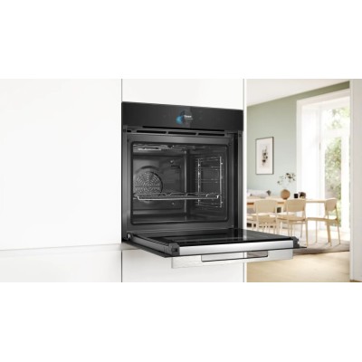 Bosch hrg7784b1 Series 8 built-in pyrolytic steam oven in black glass