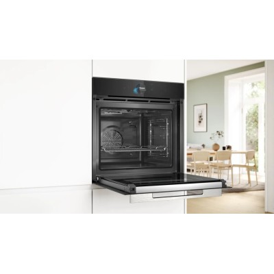 Bosch hrg7784b1 Serie 8 eingebauter pyrolytischer Dampfbackofen aus schwarzem Glas