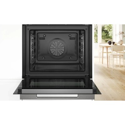 Bosch hrg7784b1 Series 8 built-in pyrolytic steam oven in black glass
