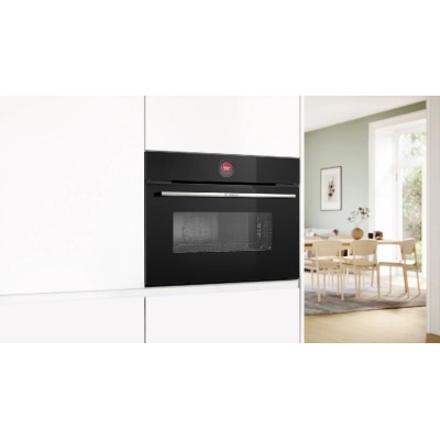 Bosch cmg7241b1 Series 8 built-in combined microwave oven h 45 cm black glass
