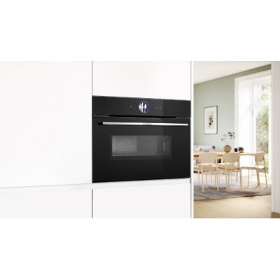 Bosch cmg7761b1 Series 8 built-in pyrolytic microwave combined oven h 45 cm black glass