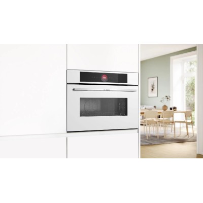 Bosch cmg7241w1 Series 8 built-in combined microwave oven h 45 cm white glass