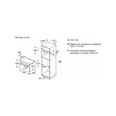 Bosch cmg7241w1 Serie 8 eingebauter kombinierter Mikrowellenherd, Höhe 45 cm, weißes Glas