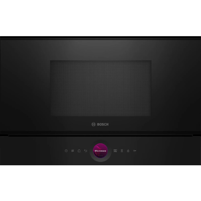 Bosch ber7321b1 Série 8 four à micro-ondes encastrable h 39 cm verre noir
