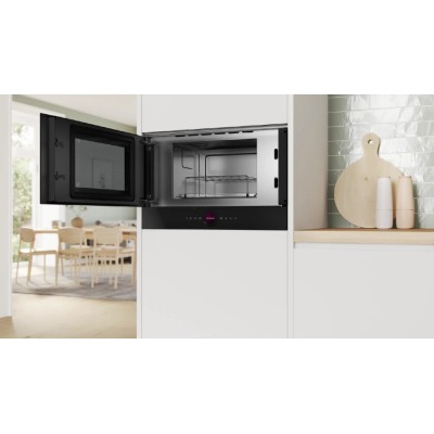 Bosch ber7321b1 Série 8 four à micro-ondes encastrable h 39 cm verre noir