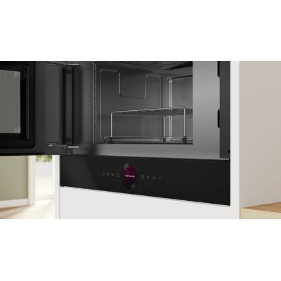 Bosch ber7321b1 Série 8 four à micro-ondes encastrable h 39 cm verre noir