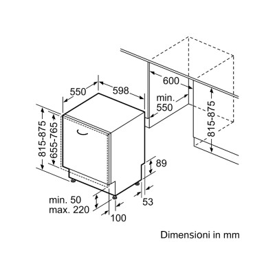 Bosch smh4hcx19e Serie 4 Einbau-Geschirrspüler, völlig versteckt