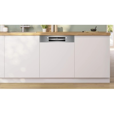 Lave-vaisselle encastrable Bosch smi4hvs00e série 4 avec façade en acier inoxydable de 60 cm