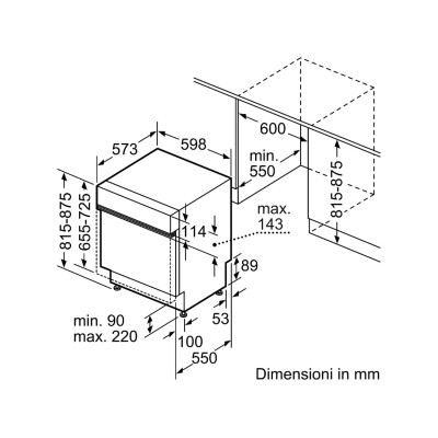 Bosch smi4hvs00e Serie 4 Einbau-Geschirrspüler mit 60 cm Edelstahlfront