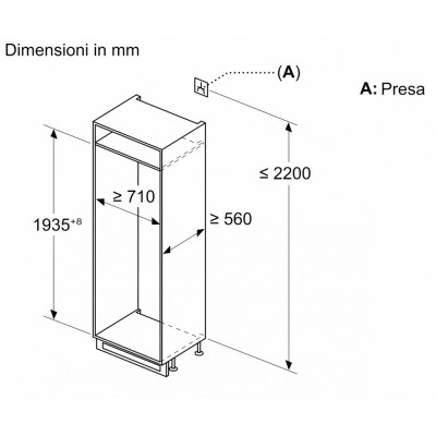 Bosch kbn96nse0 Serie 2 Einbau-Kombikühlschrank 70 cm