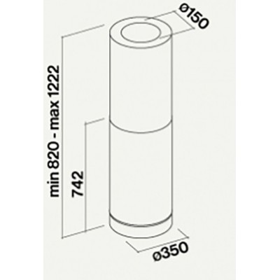 Falmec hotte îlot design lumière polaire 35 cm acier inoxydable cpoi90.e2