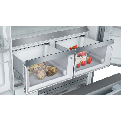 Bosch kff96piep Serie 8 freistehender Kühlschrank mit Gefrierfach aus Edelstahl