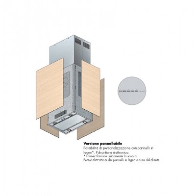 Falmec hotte îlot design laguna 90 cm à panneaux cldi9075.e1