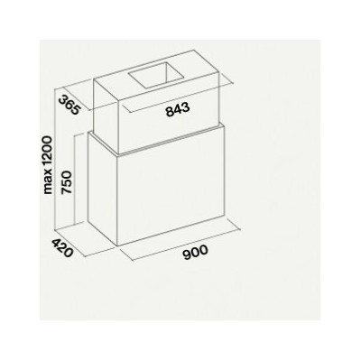 Falmec laguna design campana isla 90 cm panelable cldi9075.e1