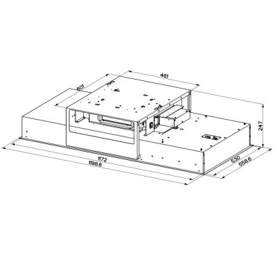 Faber air hub ceiling built-in ceiling hood 120 cm stainless steel