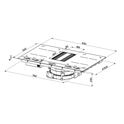 Faber Galileo Glas-Induktionskochfeld mit integrierter Dunstabzugshaube 83 cm