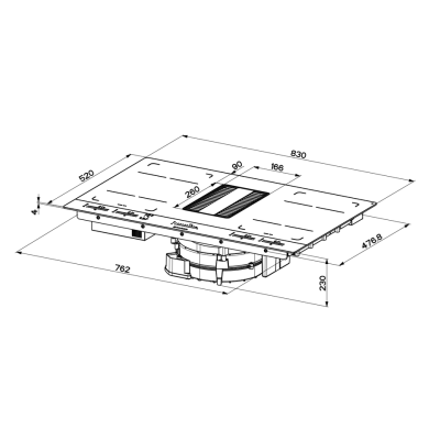 Faber Galileo glass induction hob with integrated hood 83 cm