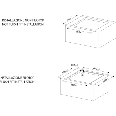 Faber Galileo smart bk f600 + kit ll h80 induction hob with integrated hood 60 cm