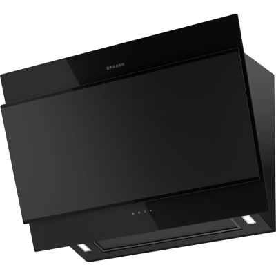 Campana de pared Faber True doble negra f80 80 cm cristal negro