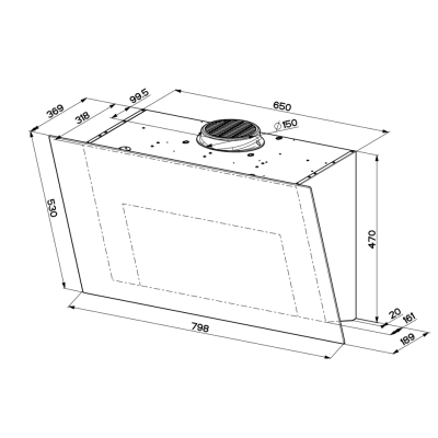 Faber true black f80 wall hood 80 cm black