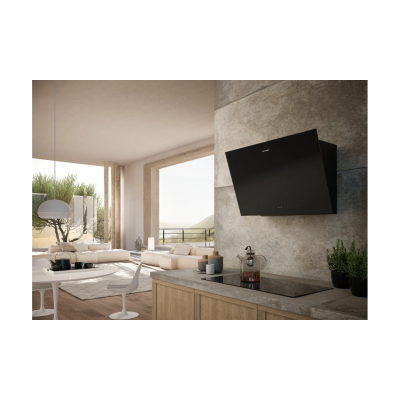 Faber pure black f80 wall hood 80 cm black glass