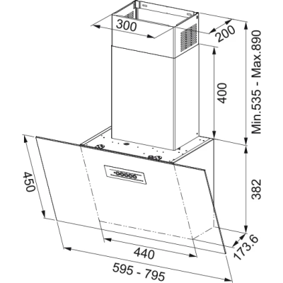 Faber grexia gres dg a60 wall hood 60 cm dark grey