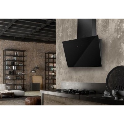 Faber Tweet ev8 led bk a80 wall hood 80 cm black glass