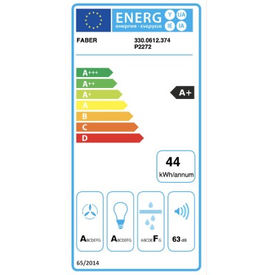 Faber Daisy + bk a55 hotte murale 55 cm verre noir - acier inoxydable