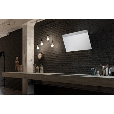 Faber Daisy + wh a55 wall hood 55 cm white glass - stainless steel