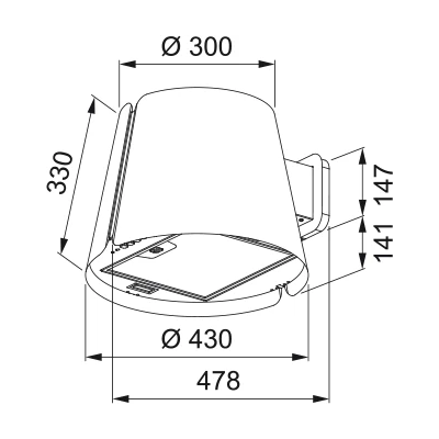 Faber Beat wall f42 bk matt wall hood 50 cm matt black