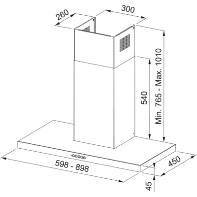 Faber Bella silencio x a60 campana de pared 60 cm acero inoxidable