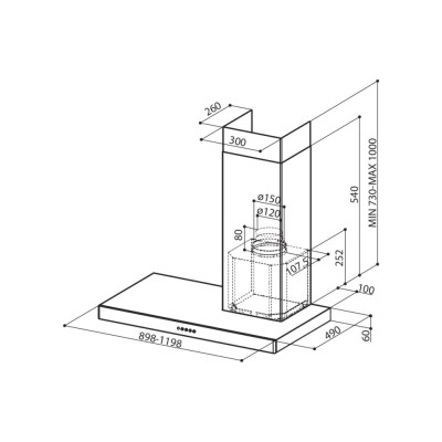 Faber Stilo sx/sp a90 hotte murale 90 cm cheminée gauche en acier inoxydable