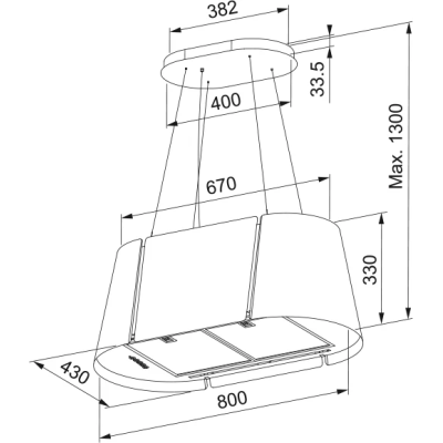 Faber Beat xl bk matt f80 island hood 80 cm matt black