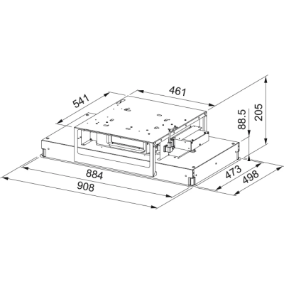 Faber High-light x kl a91/2 hotte de plafond encastrable 91 cm acier inoxydable