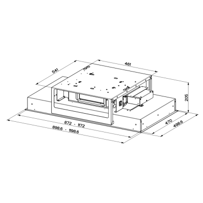 Faber Heaven Dual Light A120 g/Wh flache Einbau-Deckenhaube 120 cm weiß