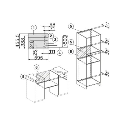 Miele dgc 7845 hc Vitroline Kombi-Dampfgarer H 45 cm Einbau Schwarzglas