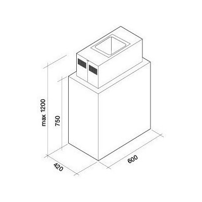 Falmec laguna design campana isla 60 cm panelable cldi6075.e1