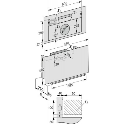 Miele 9092 w Wandhaube 90 cm grau graphit