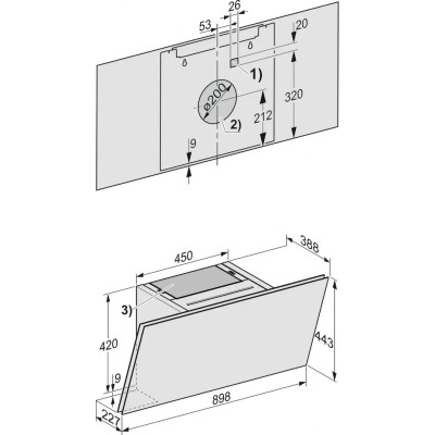 Miele dah 2960 Escala wall hood 90 cm black glass