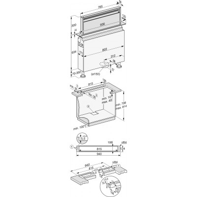 Miele DAD 4941 Downdraft-Dunstabzugshaube schwarz levantar 93 cm schwarz